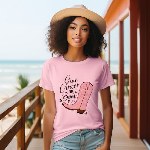 Give Cancer the Boot Breast Cancer Awareness T-Shirt