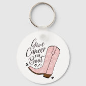 Give Cancer the Boot Breast Cancer Support Gift Key Ring (Front)