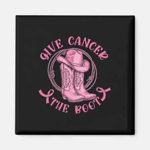 Give Cancer The Boot Pink Breast Cancer Western Co Magnet