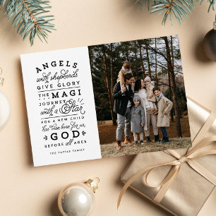 Give glory religious Christmas photo Holiday Card