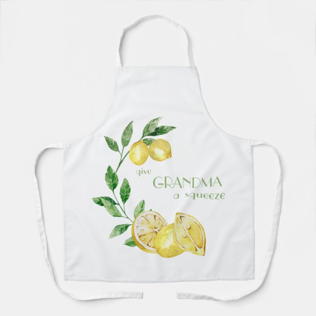Give Grandma a Squeeze Yellow Lemon  Apron (Front)