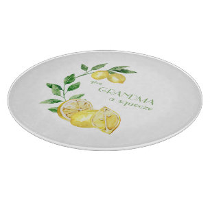 Give Grandma a Squeeze Yellow Lemon  Cutting Board