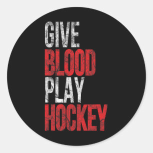 Give Heart And Play Ice Hockey - Player Inspired D Classic Round Sticker