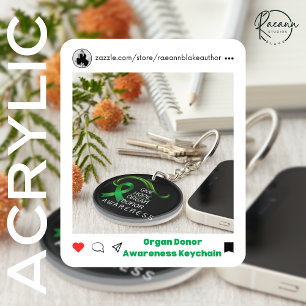 Give Hope Organ Donor Awareness Round Acrylic  Key Ring