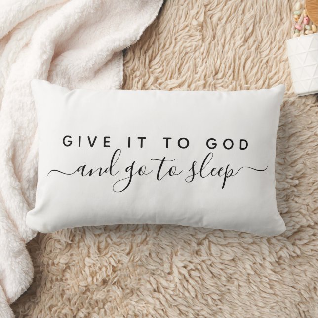 Give It To God Good Night Faith Quote Lumbar Cushion (Blanket)