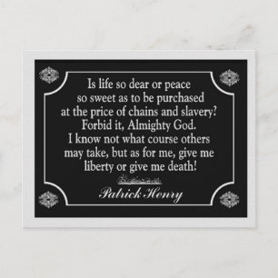 Give Liberty or give me death - postcard