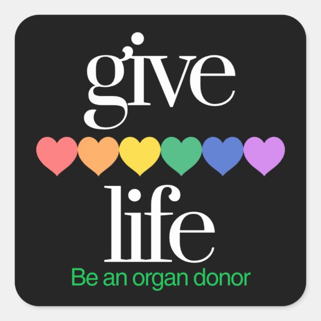 Give Life Organ Donor Awarness Stickers (Front)