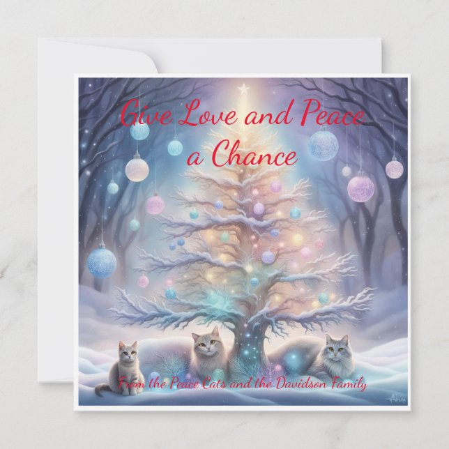 Give Love and Peace a Chance. Global Harmony Card (Front)