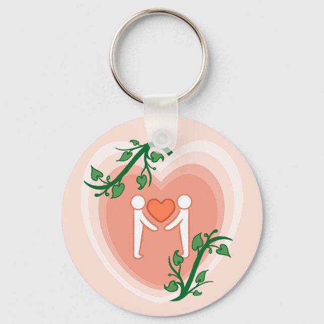 Give love Heart  Key Ring (Front)