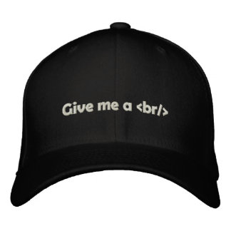 Give me a break White Embroidered Hat