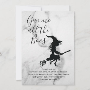 Give me all the Boos Marble Halloween Party Invitation
