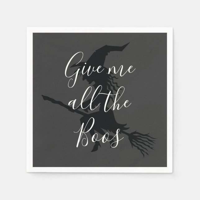 Give me all the Boos Witch Halloween Napkin (Front)