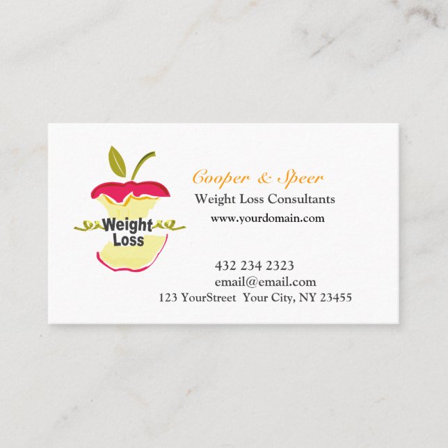 Give Me an Apple Unique Dietician Nutritionist Business Card (Front)