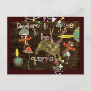 Give me back all I loved you postcard deer skull