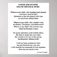 GIVE ME BACK MY SON poem Poster