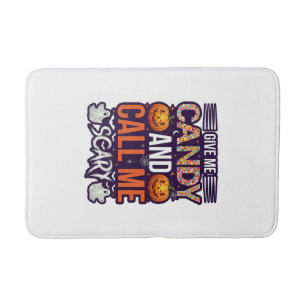Give Me Candy Call Scary Halloween Ghost Pumpkin_1 Bath Mat