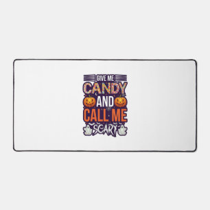 Give Me Candy Call Scary Halloween Ghost Pumpkin_1 Desk Mat