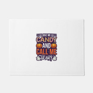 Give Me Candy Call Scary Halloween Ghost Pumpkin_1 Doormat