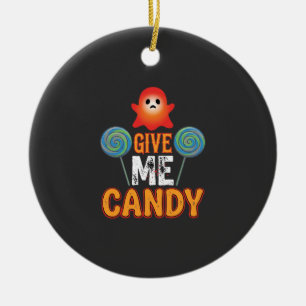 Give Me Candy Halloween Ghost_1 Ceramic Tree Decoration
