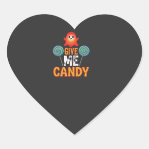 Give Me Candy Halloween Ghost_1 Heart Sticker