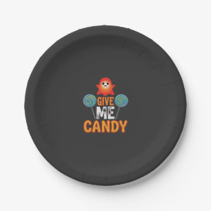 Give Me Candy Halloween Ghost_1 Paper Plate