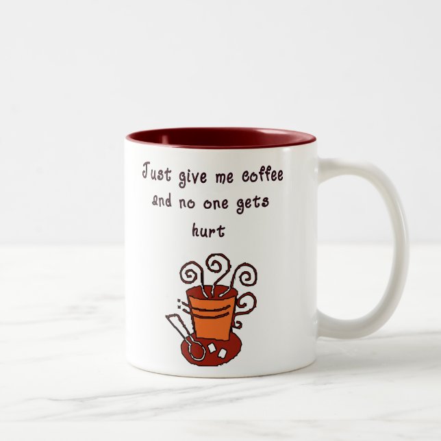 Give me Coffee Two-Tone Coffee Mug (Right)