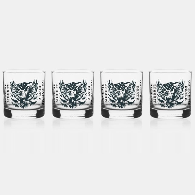 Give me liberty or give me death Drinkware Set Whiskey Glass (Front)
