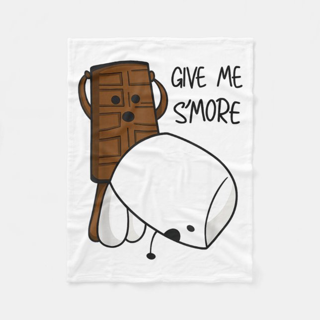 Give Me S’more Chocolate Adult Joke Funny Quote  Fleece Blanket (Front)