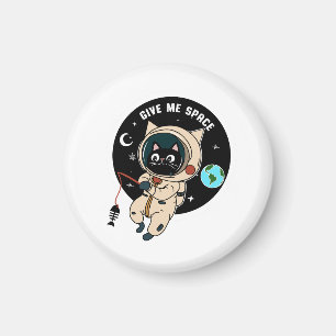 Give Me Space Funny Astronaut Cat Magnet