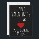 Give me the 'D' tonight Funny Naughty Vday Card<br><div class="desc">You Can Give Me The D Tonight - Funny Valentine's Day. Let her know just how special he is with this Valentine's Day card. Trendy typography and a sweet little heart on the front. 1 - You can easily change or delete the external and internal text and modify it as...</div>