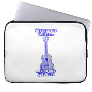 Give me the guitar and no one gets hurt.retro blue laptop sleeve