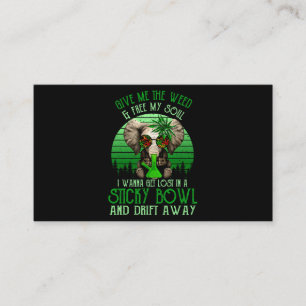 Give Me TheWeed And Free My Soul Elephant Smoking  Business Card