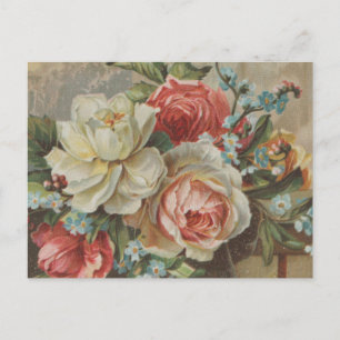 Give me thine heart Antique Cottagecore Valentine Postcard