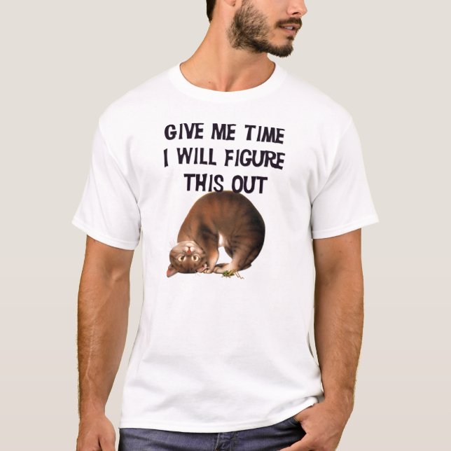 Give Me Time - Upside Down Kitty T-Shirt (Front)