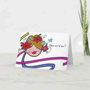 Give Me Ts'om Ukrainian Folk by Vera Trembach Holiday Card