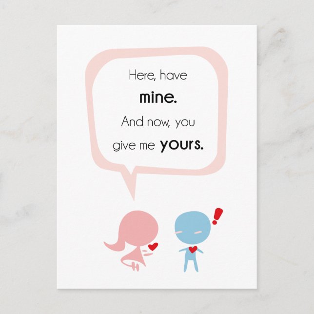 Give me your Heart Postcard (Front)