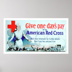 Give One Day's Pay to the Red Cross (US00048) Poster