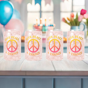 'Give Peace a Chance' Drinkware Set Can Glass