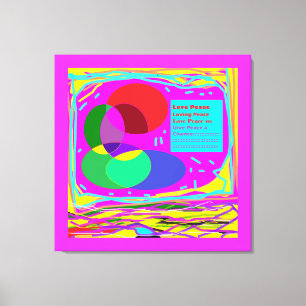 Give peace a chance red and rainbow colours   canvas print