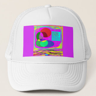 Give peace a chance red and rainbow colours   trucker hat
