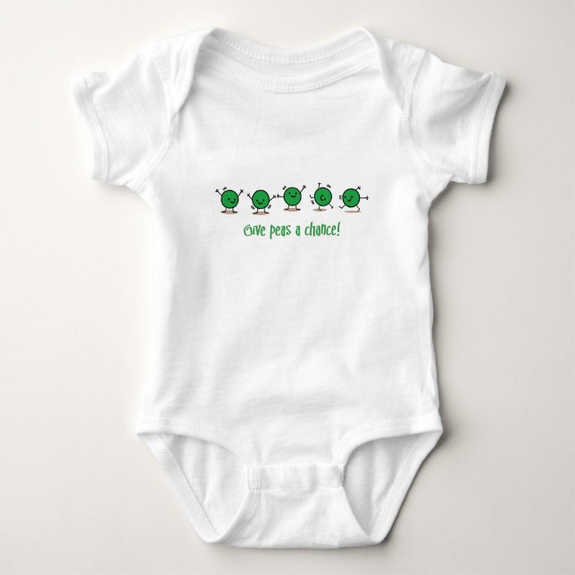 Give peas a chance baby bodysuit (Front)