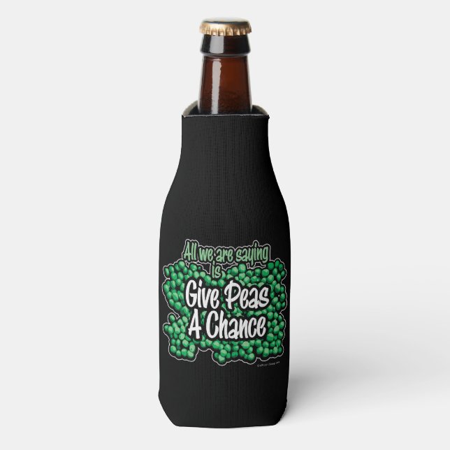 Give Peas A Chance Bottle Cooler (Bottle Front)