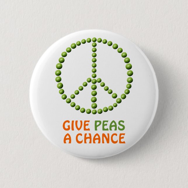 Give Peas a Chance Button (Front)