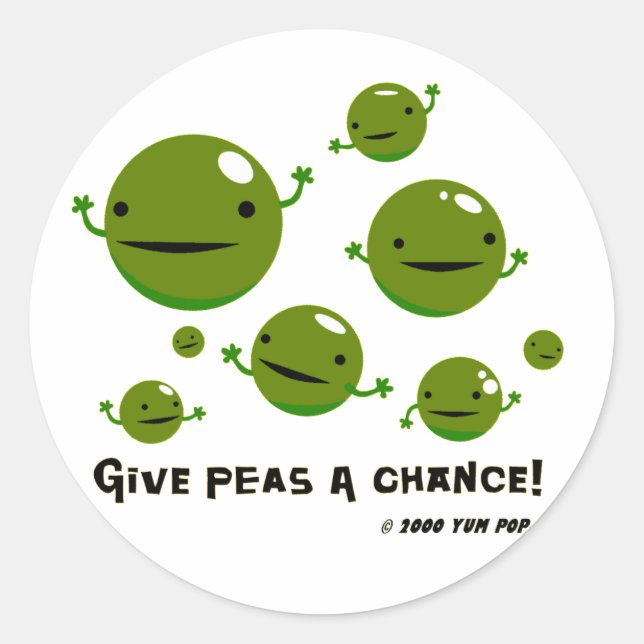 Give Peas a Chance Classic Round Sticker (Front)