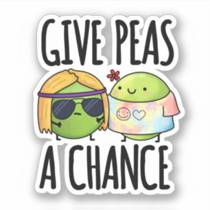 Give Peas A Chance Funny Hippie Peas Pun 