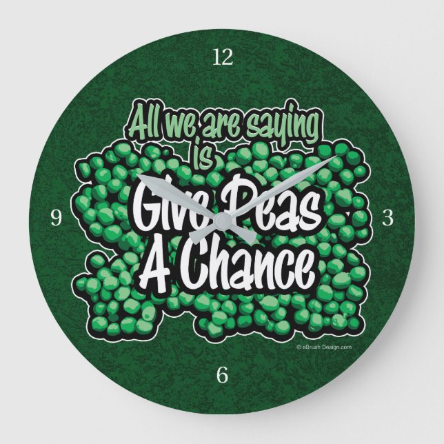 Give Peas A Chance Large Clock (Front)