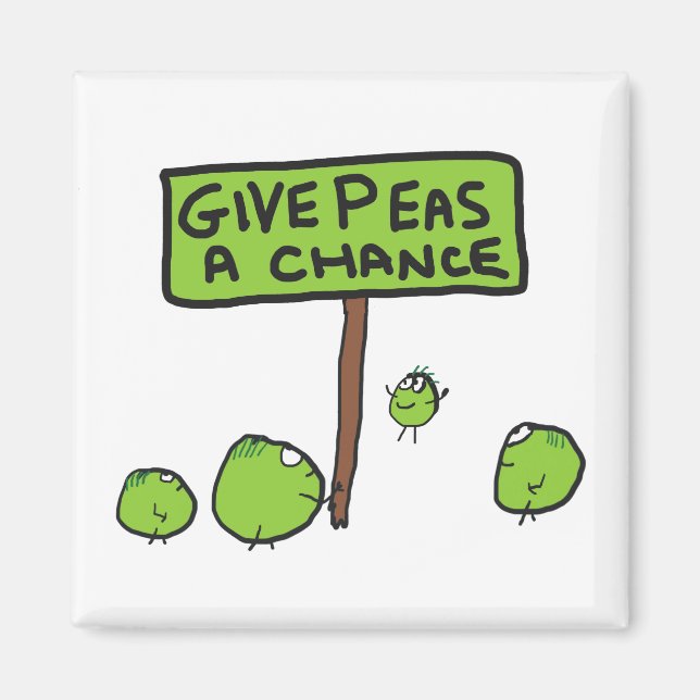 Give Peas A Chance Magnet (Front)