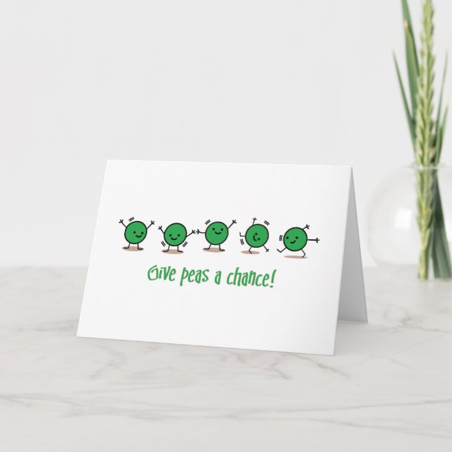 Give peas a chance thank you card (Front)