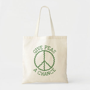 Give peas a chance! tote bag
