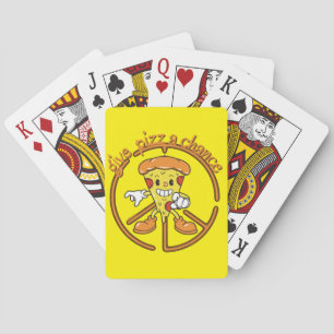 GIVE PIZZA A CHANCE funny pizza pun gift idea Playing Cards
